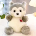 Peluche de perro husky gris y blanco muy suave con detalle de mariquita para niños - Animal Suave (Husky)