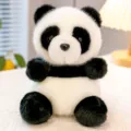 Adorable peluche de panda sentado con suave pelaje blanco y negro para decoración - Animal Suave (Panda)