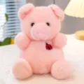 Adorable peluche de cerdo rosa suave con un pequeño detalle bordado de mariquita - Animal Suave (Cerdo Rosa)