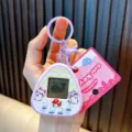 Lindo llavero de máquina virtual electrónica para mascotas en color púrpura con pantalla LCD - Púrpura