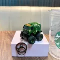 Military camouflage off-road truck keychain toy with big tires and black hook rings - Off-road Vehicle