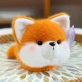 Adorable orange and white fox plush head magnetic fridge sticker gift for home decor - 14cm / Fox