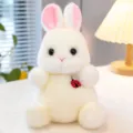 Peluche de conejo blanco suave con bordado de mariquita para regalo infantil - Animal Suave (Conejo Blanco)