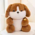 Simpatico peluche a forma di cucciolo marrone e bianco con ape per bambini regalo - Cane del Nepal Piccolo / 25cm