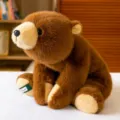 Adorable brown bear plush toy featuring incredibly soft faux fur in a sitting pose - 30cm Size / Brown Bear