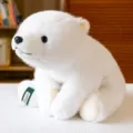 Cuddly white polar bear plush toy with soft fluffy texture for kids - 30cm Size / Polar Bear