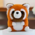 Süßes kugelförmiges Roter Panda Plüschtier mit weichem orange-weißem Fell - Kleiner Panda