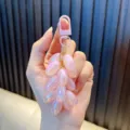 Cute pink pearlescent grape cluster resin keychain with plastic swivel hook for bags - Grape / Iridescent Pink