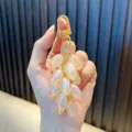 Iridescent resin fruit grape keychain for women cute car bag pendant charm gift idea - Grape / Iridescent Brown