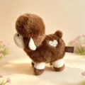 Adorable brown and white lamb plush toy featuring a heart-shaped embroidery detail - 25cm / Brown