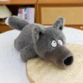 Peluche lupo grigio giocattolo di peluche, divertente bambola cuscino per regali di bambini - Lupo Grigio Sdraiato / 30cm