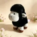 Cute black and grey Lola sheep plush doll toy for children's birthday gift ornament - 25cm / Black
