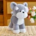 Realistic gray and white puppy plush toy tumbler doll for children's soothing gift - Schnauzer / 25cm