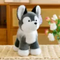 Adorable grey and white husky puppy plush toy with premium soft faux fur for kids - Husky / 25cm