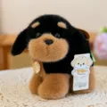 Realistic standing husky plush toy dog featuring soft fur texture and a cute brand tag - Rottweiler / 15cm