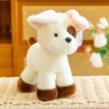Adorable white and brown puppy plush toy soft comforting dog doll for kids gift - Spotted Dog / 25cm