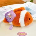 Adorable orange and white striped clownfish plush toy fridge magnet for gift decoration - Clownfish