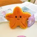 Cute orange plush starfish refrigerator magnet with a smiling face and yellow border - Starfish