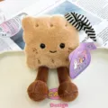 Cute plush toast refrigerator magnet with striped nightcap and long brown legs decoration - Cookie