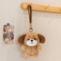 Simpatico portachiavi in peluche a forma di cane marrone con espressione triste per borse - modello base / 15cm / Marrone