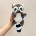 Simpatico portachiavi magnetico in peluche di procione con motivi di stelle e luna - Procione Grigio / 20cm