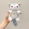 Adorabile ciondolo di peluche bianco e grigio con ricamo di luna e stelle carino - Scoiattolo volante / 20cm
