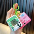 Llavero de juego electrónico de mascota panda con carcasa verde - Verde