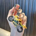 Cool motorcycle keychain yellow metal bike model bag pendant couple keyring gift accessory - Yellow