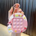 Simpatico portachiavi a bolle pop-it in silicone con coniglio rosa antistress - Stile Coniglio (Sweet) / Rosa
