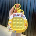 Portachiavi pop-it gatto giallo antistress, accessorio carino per borsa a mano - Giallo