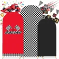 Arch backdrop cover set racing theme birthday party decoration fabric background 3pcs - Checkerboard Track Style (SGX-005)