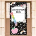 Vibrant back to school door cover featuring a composition book design for classrooms - 90x180cm / Composition Book Style (ML-009)