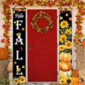 Autumn porch banners with Hello Fall text, sunflower and pumpkin designs for front door decor - Sunflower Pumpkin Style (SDL-008) / 30x150cm Pack