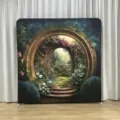 Soporte de fondo de tela con diseño de arco de jardín mágico para fiestas y eventos. - KMX-004 / 230x230cm (Una Sola Cara)
