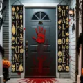 Spooky Halloween porch welcome banners with skull and pumpkin design for home decor - Halloween Pumpkin Skeleton Style (SDL-011) / 30x150cm