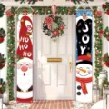 Weihnachtliche Türbanner mit Weihnachtsmann- und Schneemann-Motiven für die Haustürdekoration - Stil SDL-001 / 30x150cm