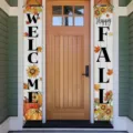 Festive Thanksgiving porch banner set with pumpkin sunflower and maple leaf designs - Sunflower Pumpkin Style (SDL-001) / 30x150cm Pack