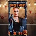 Sfondo per cabina fotografica di Halloween con tema zombie e zucche Spooky Night - 180x90cm (SYX-002)
