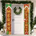 Festliches Frohe Weihnachten Banner-Set für den Hauseingang mit Lebkuchen-Buchstaben. - Stil SDL-005