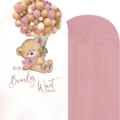 Bogen Hintergrund Abdeckung für Babyparty, rosa Aquarell Teddybär und Luftballons Party Dekoration. - SGX-003 / Polyester Modell / 100x200cm + 120x220cm