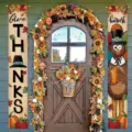 Thanksgiving porch banners with festive turkey pumpkin and maple leaf designs - Turkey Harvest Style (SDL-003) / 30x150cm Pack
