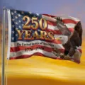 USA 250th anniversary patriotic outdoor flag with bald eagle and stars for July 4th - Bald Eagle and Stars and Stripes Style (Q-002) / Single-Sided Printing