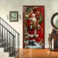 Christmas door banner featuring a festive Santa Claus pattern for home holiday decor - 90x180cm / Santa Snow Porch Pattern (ML-004)