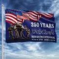 Patriotic USA 250th anniversary outdoor flag with 'We the People' design 1776-2026 - Dark Blue Commemorative Text Style (Q-003) / Single-Sided Printing