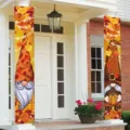 Thanksgiving porch banners with gnomes, pumpkins, and maple leaves for fall decor - Autumn Gnome Style (SDL-013) / 30x150cm Pack