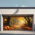 Thanksgiving Garagentor-Abdeckung mit Kürbissen und herbstlicher Waldszene für Feste - 150x100cm / CK-004