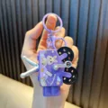 Cute purple projector keychain with rabbit illustration for bag decoration - Purple Rabbit Style / Purple