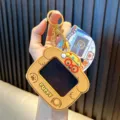 Cute puppy mini drawing board keychain with yellow silicone dog design and glasses - Cartoon Dog Style / Yellow Dog