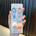 Cute pig and bunny animal keychains for couples backpack charms - Lying Down