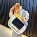 Cute kitten shaped LCD drawing board keychain in yellow and white, perfect for bag charm. - Cat Style / White Cat Shape